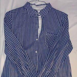 Nautica Blue and White Gingham Shirt